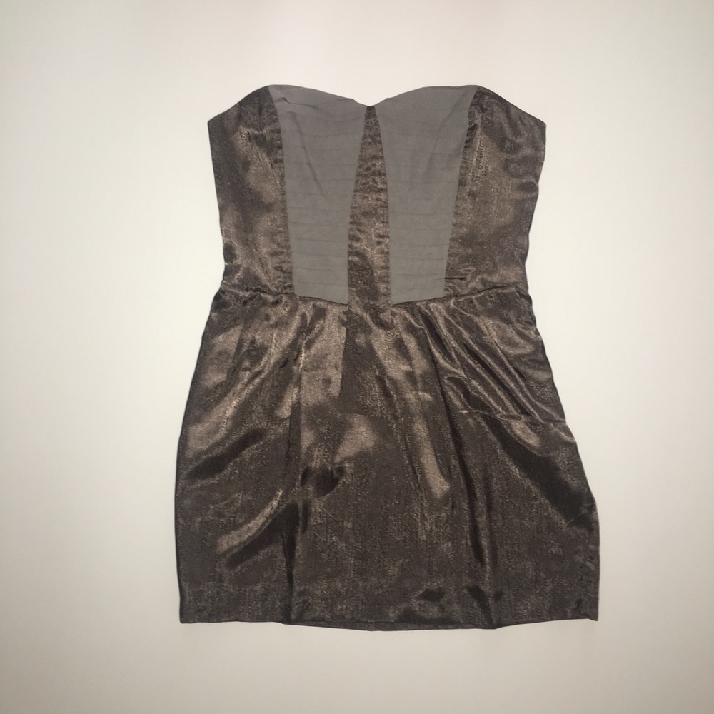 BCBG strapless Silver Dress